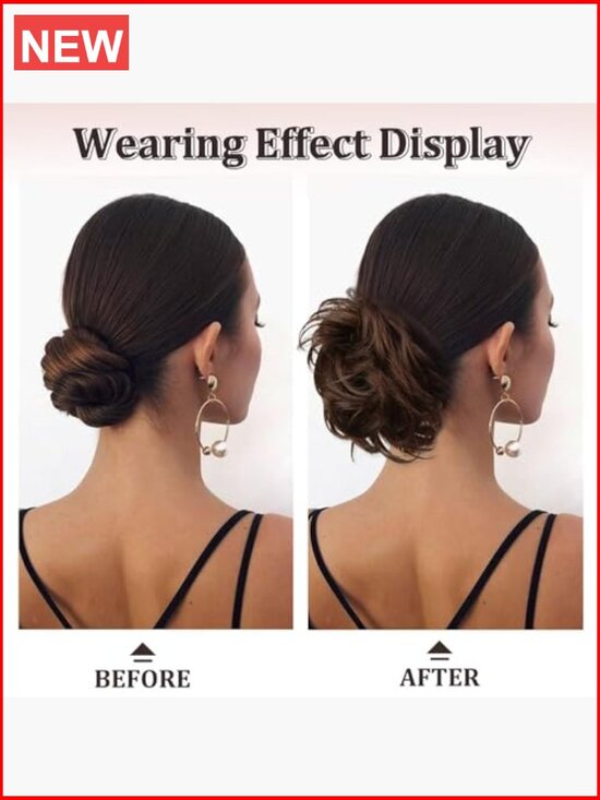 Real Human Hair Messy Bun Hair Piece with Claw Clip for Women main image 5